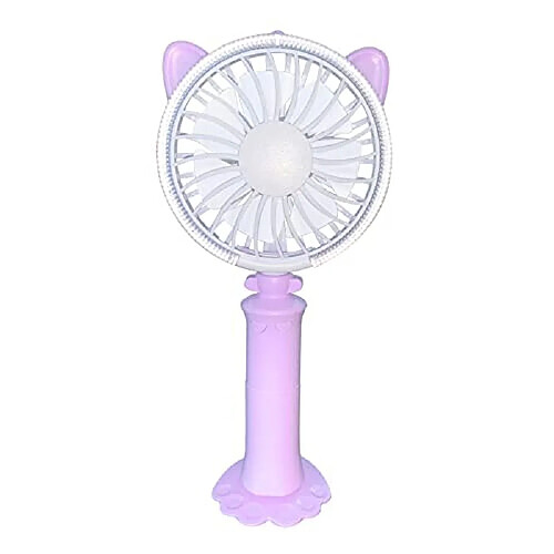 Ventilateur de Chat Portable Saytay, Petit Ventilateur Personnel Rechargeable USB à Piles avec 2 Vitesses et Veilleuse, pour Chambre de Bureau