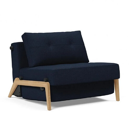 Inside 75 INNOVATION LIVING Fauteuil design SOFABED CUBED 02 WOOD Mixed Dance Blue convertible lit 200*90 cm