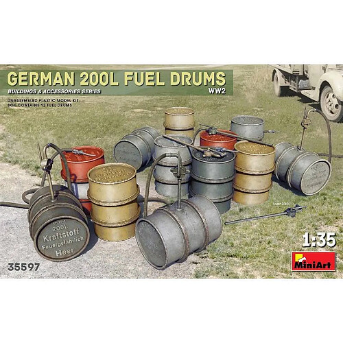 Mini Art German 200l Fuel Drums Ww2 - Décor Modélisme