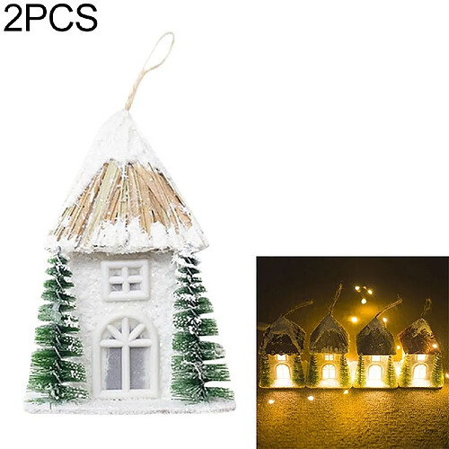 Wewoo 2 PCS Noël Creative Warm Light Cabin Décoration Accessoires Scène Jaune