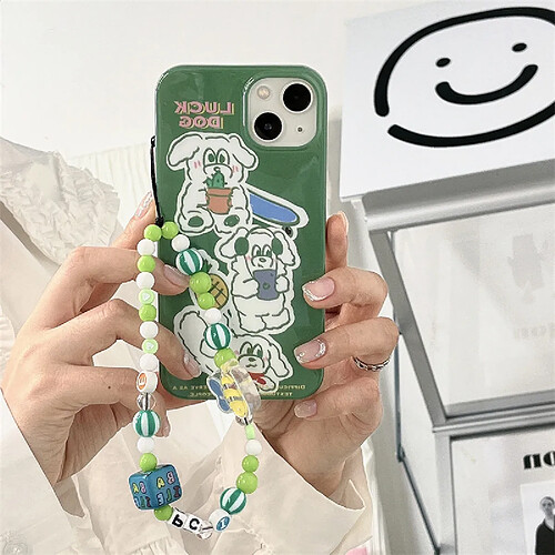 GUPBOO Étui pour iPhone12Pro Chaîne de cas de téléphone portable de dessin animé de chiot en pot d'illustration japonaise et coréenne