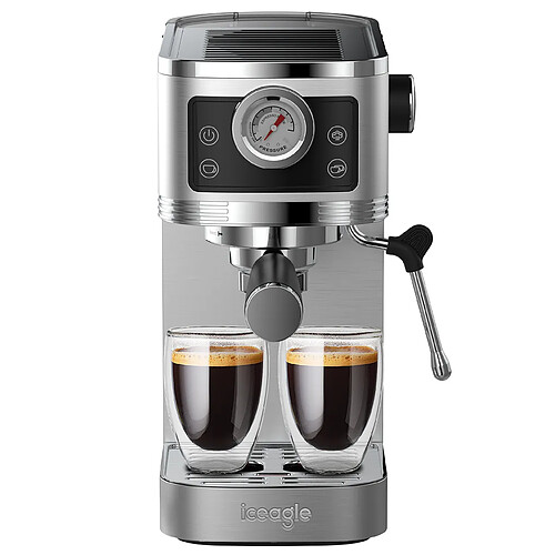 iceagle Machine à Expresso avec Buse à Mousse de lait CM1660B 1350W, 20 Bar Pression de l'espresso