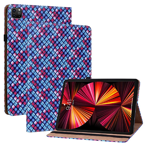 Etui en PU texture tissée avec support et porte-cartes bleu pour votre iPad Air (2020)/Pro 11-pouces (2020)/(2021)