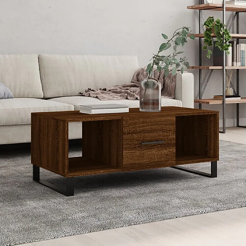 Maison Chic Table basse,Table Console Table d'appoint, Table pour salon chêne marron 102x50x40 cm bois d'ingénierie -MN12634