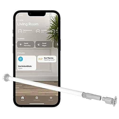 Elgato Kit de motorisation Eve MotionBlinds pour stores enrouleurs ? Moteur adaptable sur stores intérieurs existants (Apple HomeKit), programmable, sans passerelle, Bluetooth/Thread