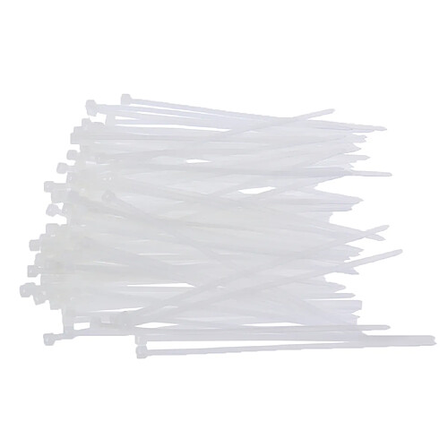 100 pièces cordon de cordon en nylon agrafe organisateur selt-locking zip wire white