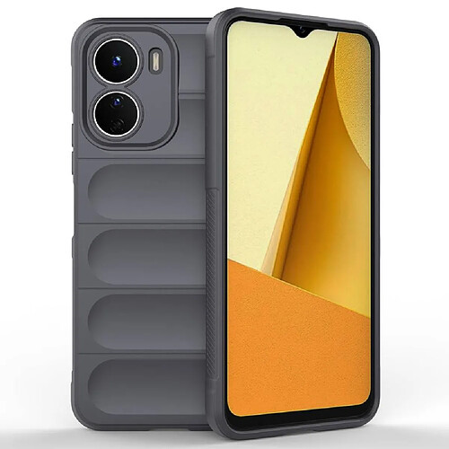 Htdmobiles Coque pour Vivo Y16 - housse etui silicone gel fine + film ecran - GRIS FONCE