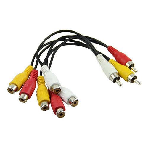 adaptateur de câble 3 RCA mâle à femelle