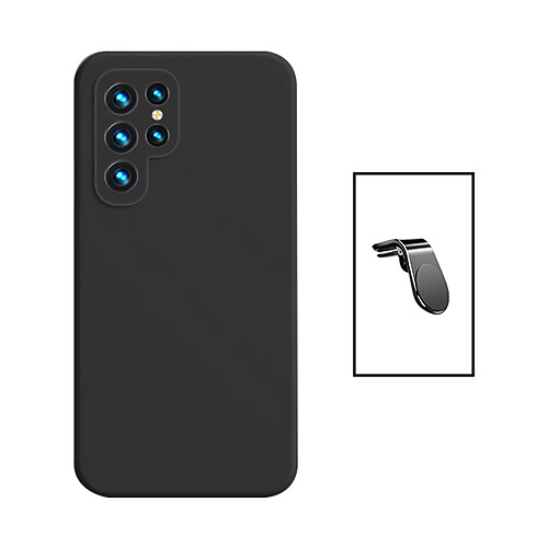 SUPPORT MAGNETIQUE K KIT KIT COFFÉRÉ VOYAGE + COUVERTURE DE SILICONE LIQUIDE Phonecare pour Samsung Galaxy S24 Ultra 5G - le noir