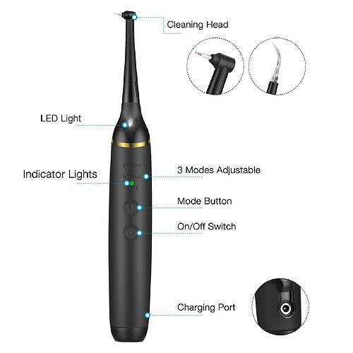 Universal Son Électricité Dentisterie Tartre Dentifrice Teinture des dents Contamination des dents Gomme d'effacement Soins dentaires Blanchiment des dents & 124 ; Irrigateur oral