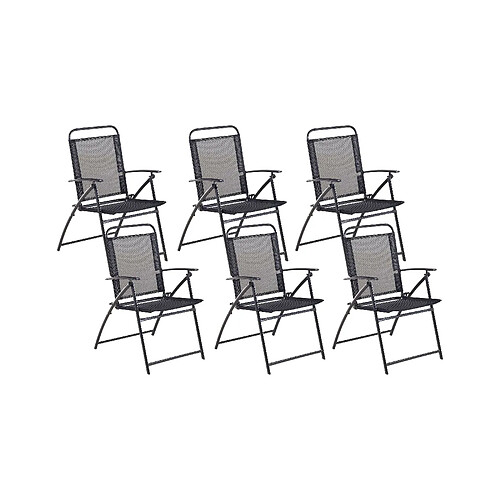 Beliani Lot de 6 chaises LIVO Métal Noir