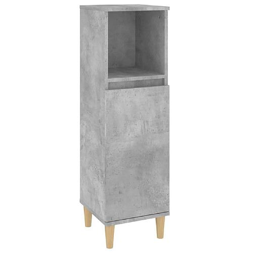 Maison Chic Armoire de salle de bain,Meuble de rangement,Meuble haut gris béton 30x30x100 cm -GKD469729