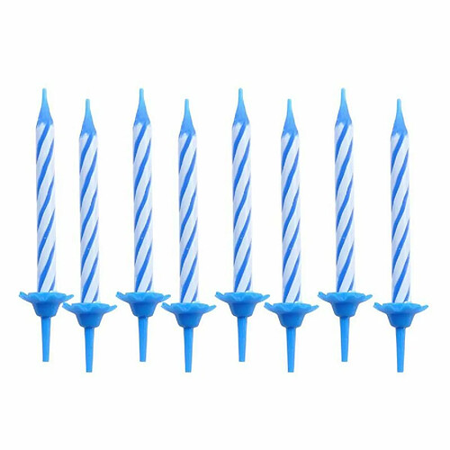 Paris Prix Lot de 24 Bougies d'Anniversaire Support 5cm Bleu