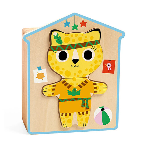 Djeco Puzzle 6 x 3 pièces Dressup-mix