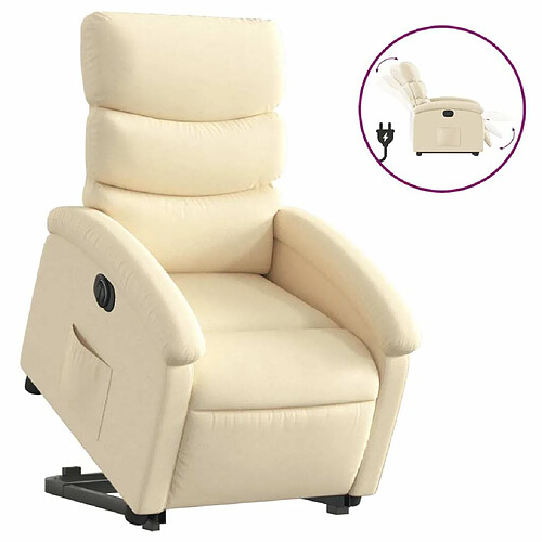 Maison Chic Fauteuil Relax pour salon, Fauteuil inclinable électrique crème tissu -GKD40752