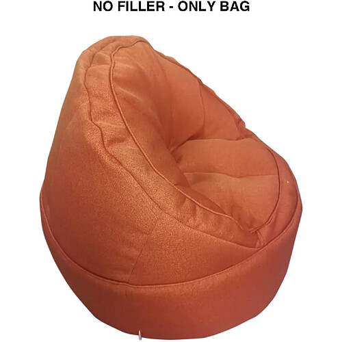 Mobili Rebecca Housse Vide Pouf Poir Polyester Orange Fermeture Éclair 70x75x75