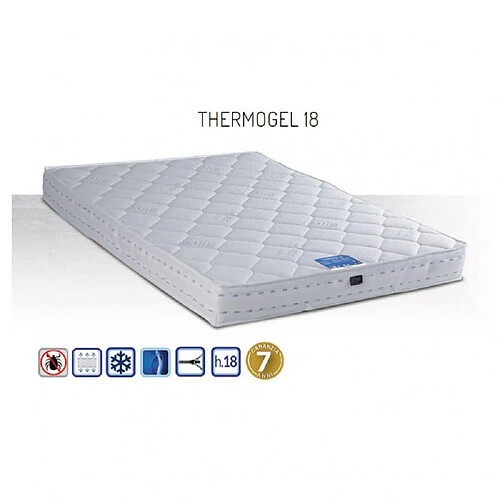 Inside 75 Matelas AIRGEL 120 cm 18 cm d'épaisseur accueil mousse à mémoire de forme thermorégulante.