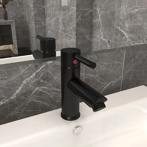 vidaXL Robinet de lavabo de salle de bain Noir 130x176 mm