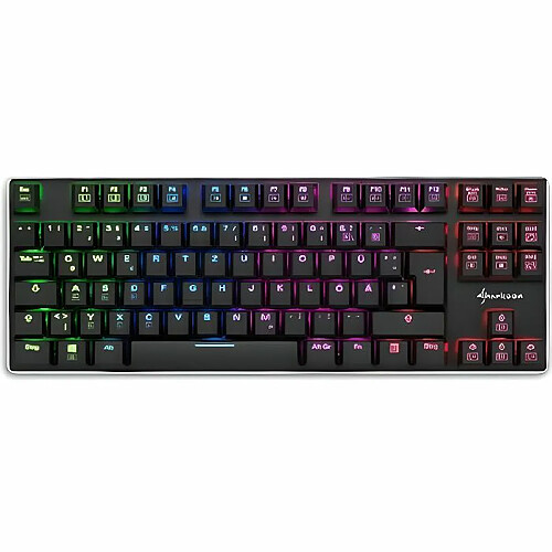 Sharkoon PureWriter TKL RGB, Mini, Avec fil, USB, Clavier mécanique, LED RGB, Noir