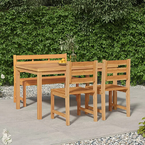 Salle à dîner de jardin 4 pcs,Table et chaise à manger Bois de teck massif -MN80260