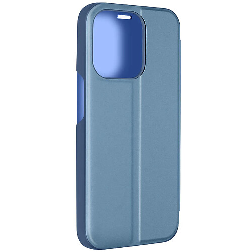 Avizar Étui Clear View pour iPhone 15 Pro Clapet Miroir Fonction Support Bleu