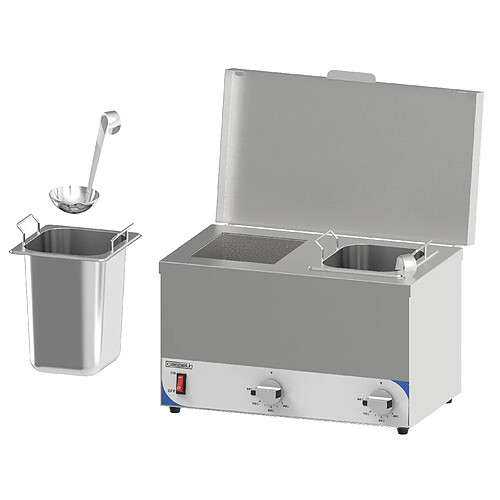 Bain Marie Professionnel à Sauce 2 Bacs Gn 1/6 200mm - Casselin