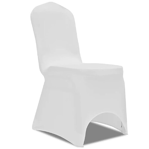 vidaXL Housse de chaise extensible 100 pcs Blanc