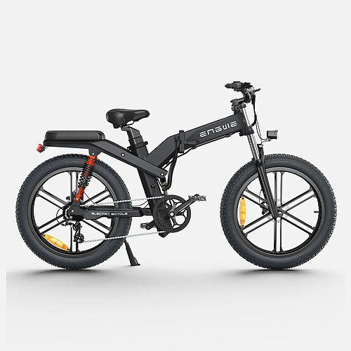 ENGWE X26 Vélo électrique pliable 1000W, double batterie 48 V 19,2 Ah et 10 Ah, triple suspension 25 km/h - Noir