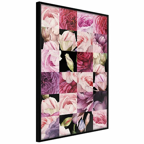 Paris Prix Affiche Murale Encadrée Floral Jigsaw 30 x 45 cm Noir