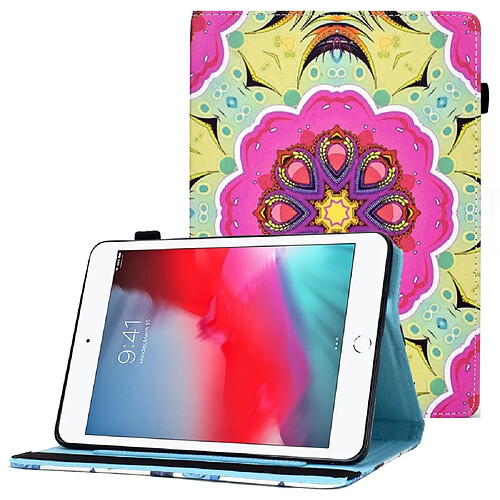 Etui en PU fermeture élastique, antichoc avec support et porte-cartes pour votre iPad Mini/Mini 2/3/4/mini (2019) 7.9 pouces - Gyroscope rose