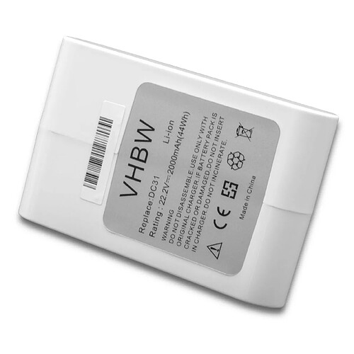 vhbw Batterie remplacement pour Dyson 17083-3009, 17083-5010, 965557-03, Type-B pour aspirateur, robot électroménager - Type B (2000mAh, blanc)