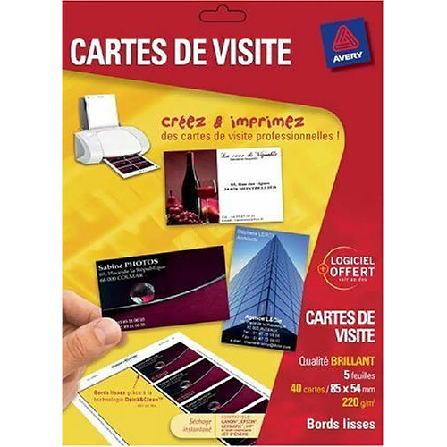 Avery - 40 Cartes De Visite JE