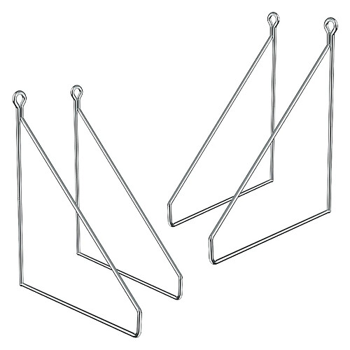 ML DESIGN MODERN LIVING Lot de 4 supports d'étagère murale équerre triangle en métal argent 200 x 250 mm