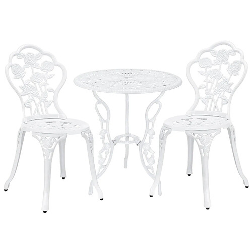 Helloshop26 Ensemble de table et de chaises de jardin set de bistro fonte blanc 03_0003735