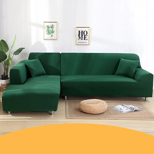 Wewoo Housse de canapé tout compris Universal Set Sofa Full Cover Add One Piece of Pillow CaseSize Four Seater 235-300cm Dark Green