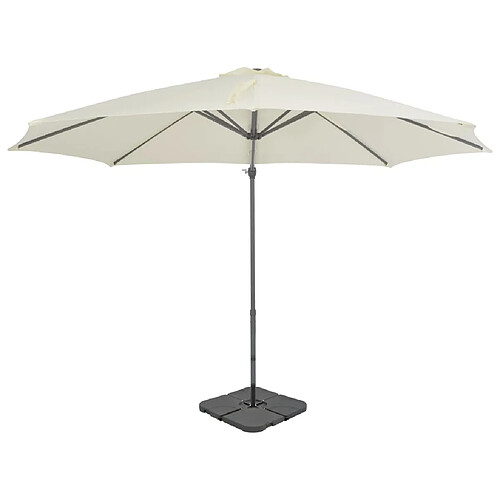 vidaXL Parasol de jardin avec base portable sable