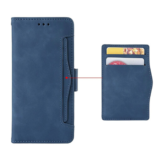 Wewoo Housse Coque Étui en cuir de style portefeuille skin veau pour Samsung Galaxy Note10 + / Note10 + 5Gavec fente carte séparée bleu