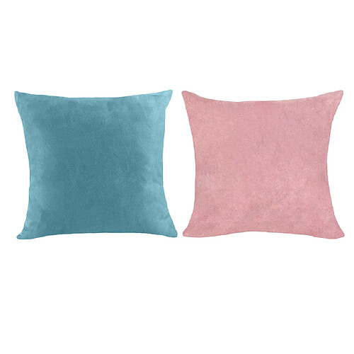 2x Housse De Coussin En Velours Doux Taie D'oreiller De Couleur Unie