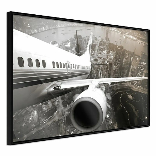 Paris Prix Affiche Murale Encadrée Plane Wing 90 x 60 cm Noir