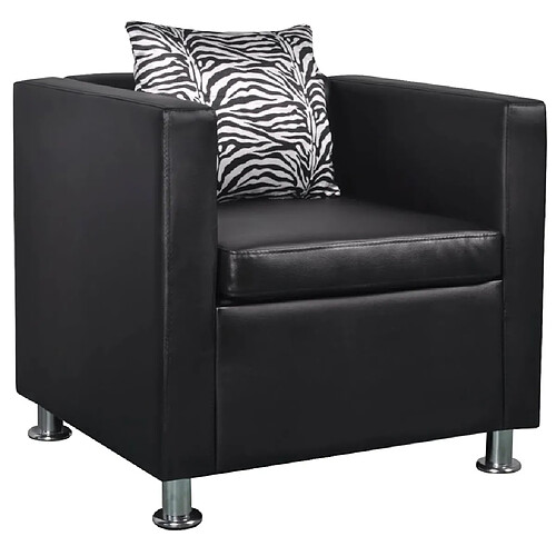 vidaXL Fauteuil noir similicuir