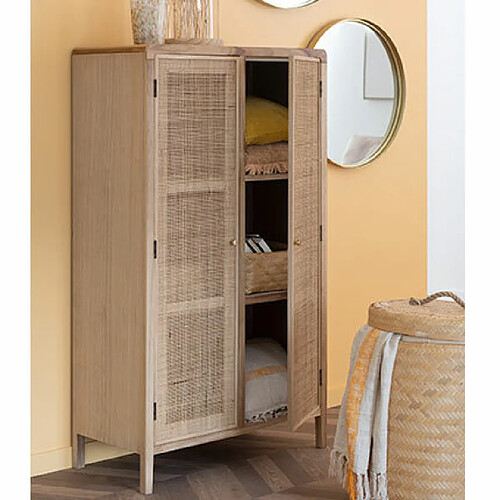 Mes Armoire 2 portes 80x40x140 cm naturel - GAMBO