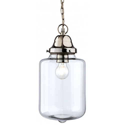 Luminaire Center Suspension Craft, chrome et verre