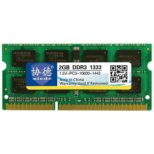 Wewoo Mémoire vive RAM DDR3 1333 MHz 2GB 1.5V Module de à compatibilité totale pour ordinateur portable