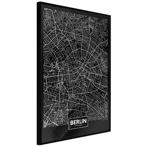 Paris Prix Affiche Murale Encadrée City Map Berlin Dark 20 x 30 cm Noir