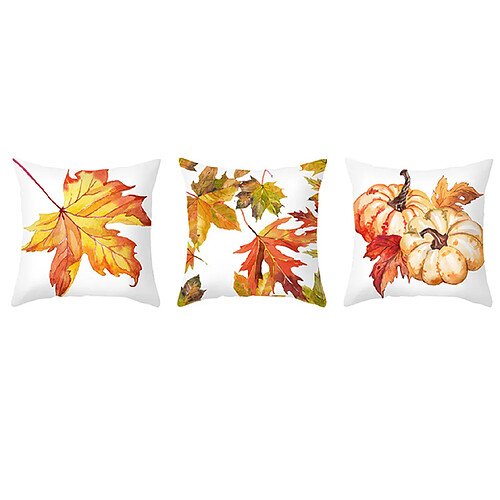 P107 3PCS 45 * 45cm Thanksgiving Automne Feuilles Modèle Hug Taie d'oreiller House Maison Décoration Taie d'oreiller Sofa Coussin Coussin Coussin