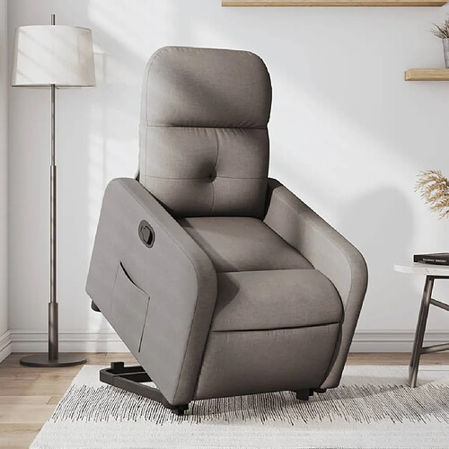 vidaXL Fauteuil inclinable taupe tissu