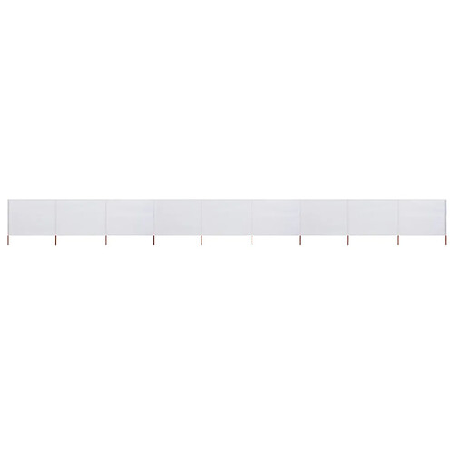 vidaXL Paravent 9 panneaux Tissu 1200 x 80 cm Blanc sable