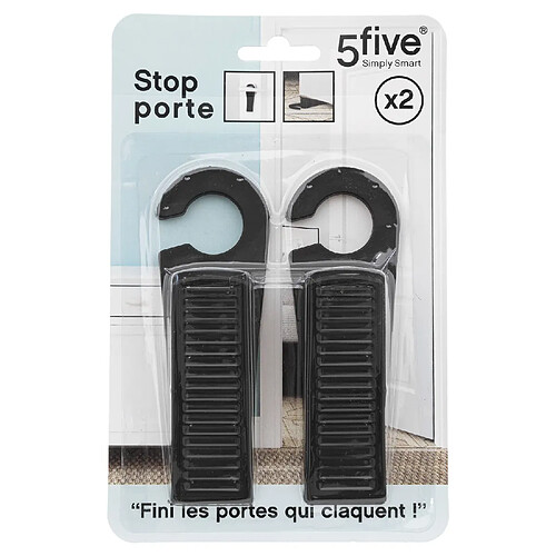 Five Simply Smart Lot de 2 Cales portes en plastique - Noir