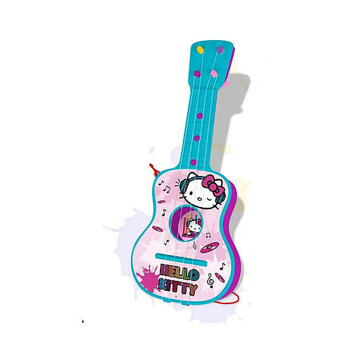 Guitare pour Enfant Hello Kitty Bleu Rose 4 Cordes