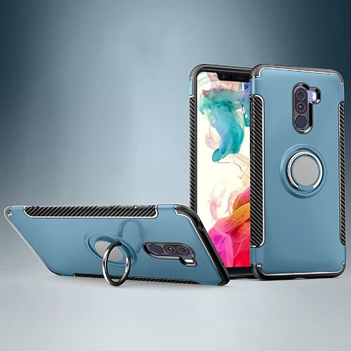 Wewoo Boitier magnétique pour voiture avec anneau pivotant à 360 degrés pour Xiaomi Pocophone F1 (bleu marine)